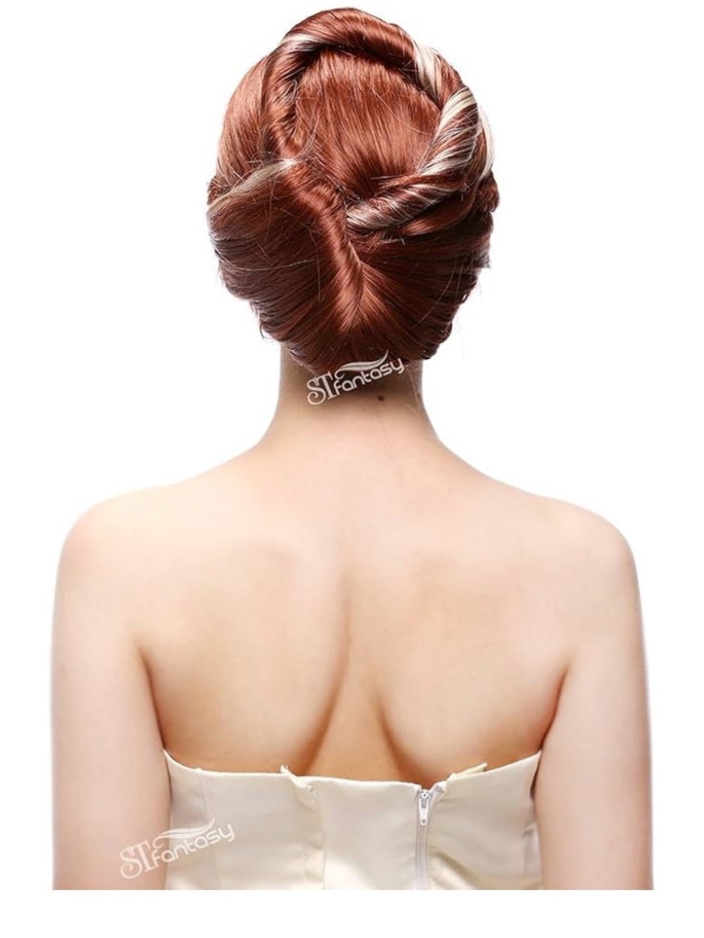 Red and Blonde Braided Costume wig